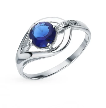 

Silver ring with sapphires and cubic zirconia sunlight