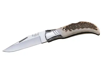 

Joker NC10 Bècasse hunting knife laguiole with deer antler and leaf 9,5 cm.