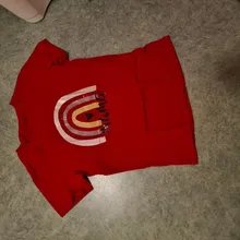 Camiseta a juego con estampado de Arco Iris para madre e hija, camiseta de manga corta con apariencia familiar, ropa de madre e hija, 1 unidad