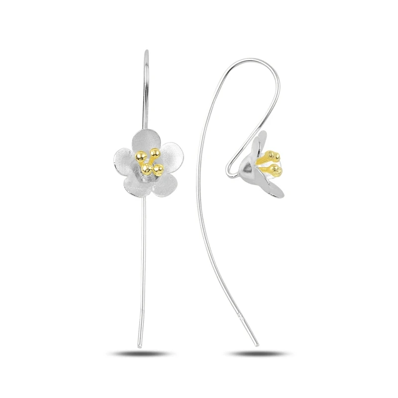 

Silver 925 Sterling Dangle Flower Earrings