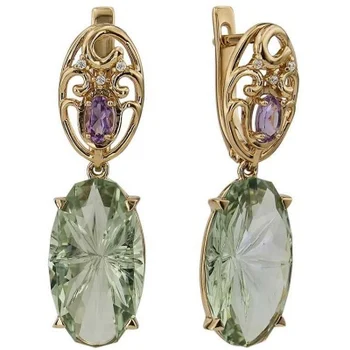 

Aloris earrings with amethyst and cubic zirconia in red gold