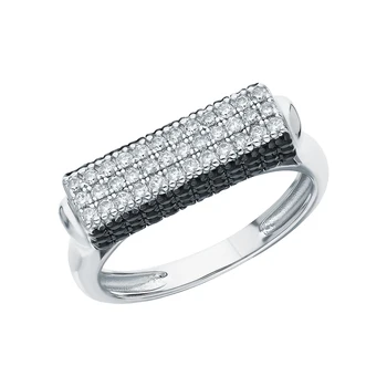 

Silver ring with nanocrystal and cubic zirconia sunlight sample 925