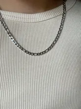 Collar de cadena Figaro para hombre, cadena larga de acero inoxidable, Color dorado, regalo de joyería, 2020