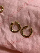 PerisBox-pendientes geométricos circulares de cartílago para mujer, aretes, Piercing, color dorado, sin agujero