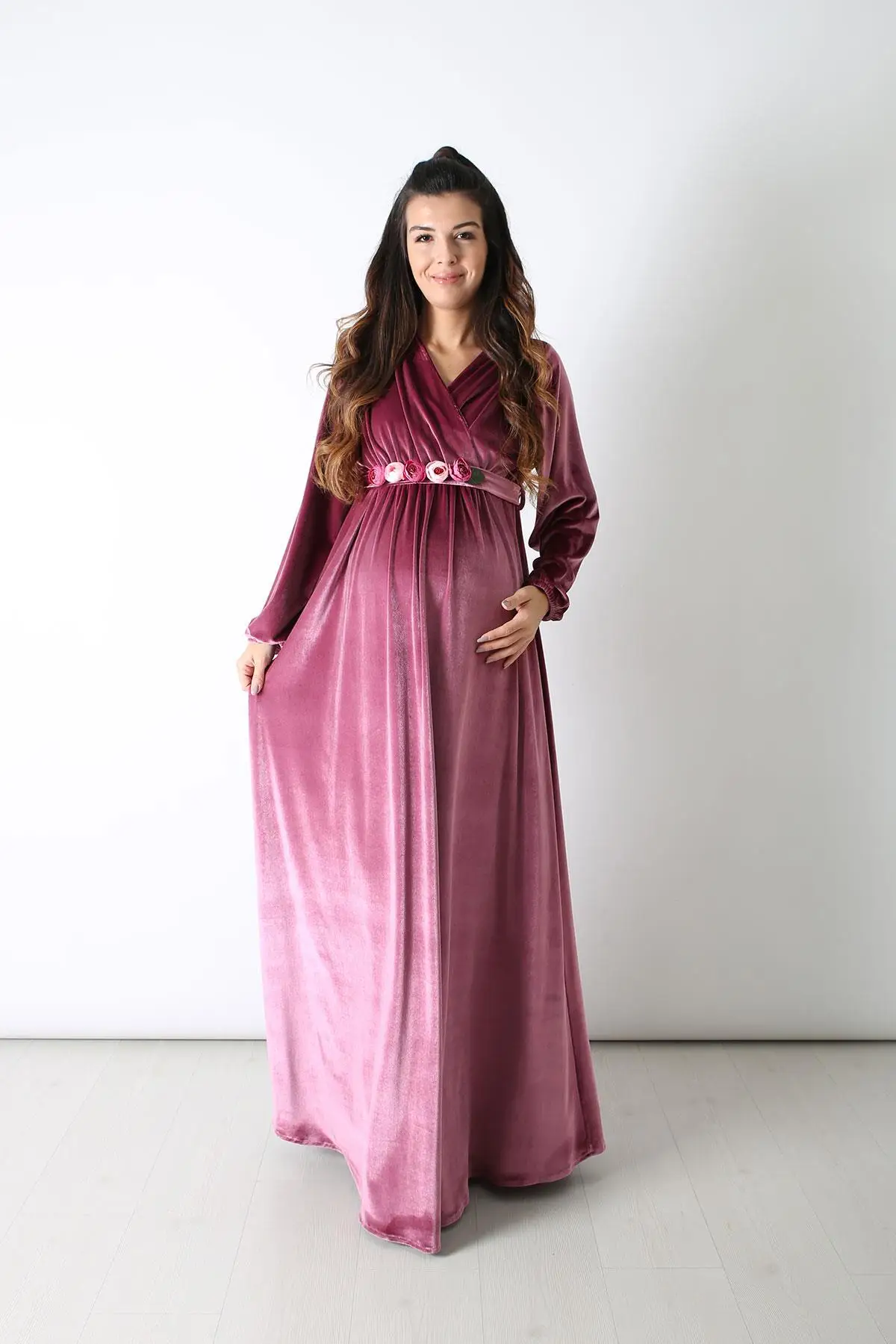 6002-KRUVAZE kadilife MAXİ платье для беременных