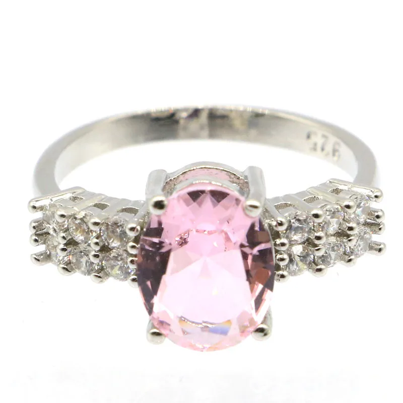 20x10mm 2021 Hot Sell Created Pink Kunzite Women Daily Wear Silver Rings Wholesale Drop Shipping | Украшения и аксессуары