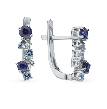 

Gold earrings with sapphires and diamonds sunlight sample 585