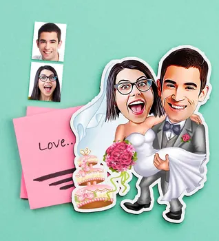 

Personalized Maried Caricature Of Wooden Magnet-7
