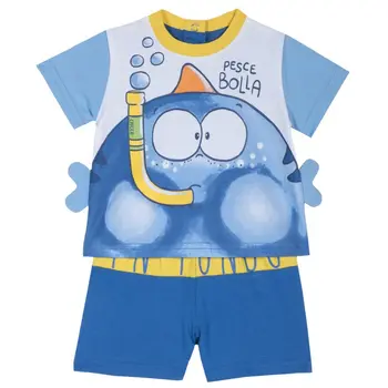 

T-shirt and shorts set Chicco size 080 print fish (blue)
