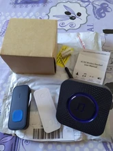 Timbre de puerta inalámbrico con luz LED inteligente, timbre con 1 botón y 1 receptor, resistente al agua, para llamadas, enchufe para la UE, Reino Unido y EE. UU.