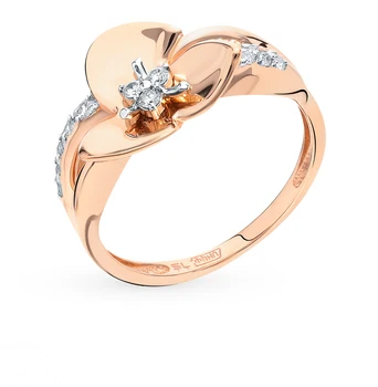 

Gold ring with diamonds sunlight sample 585