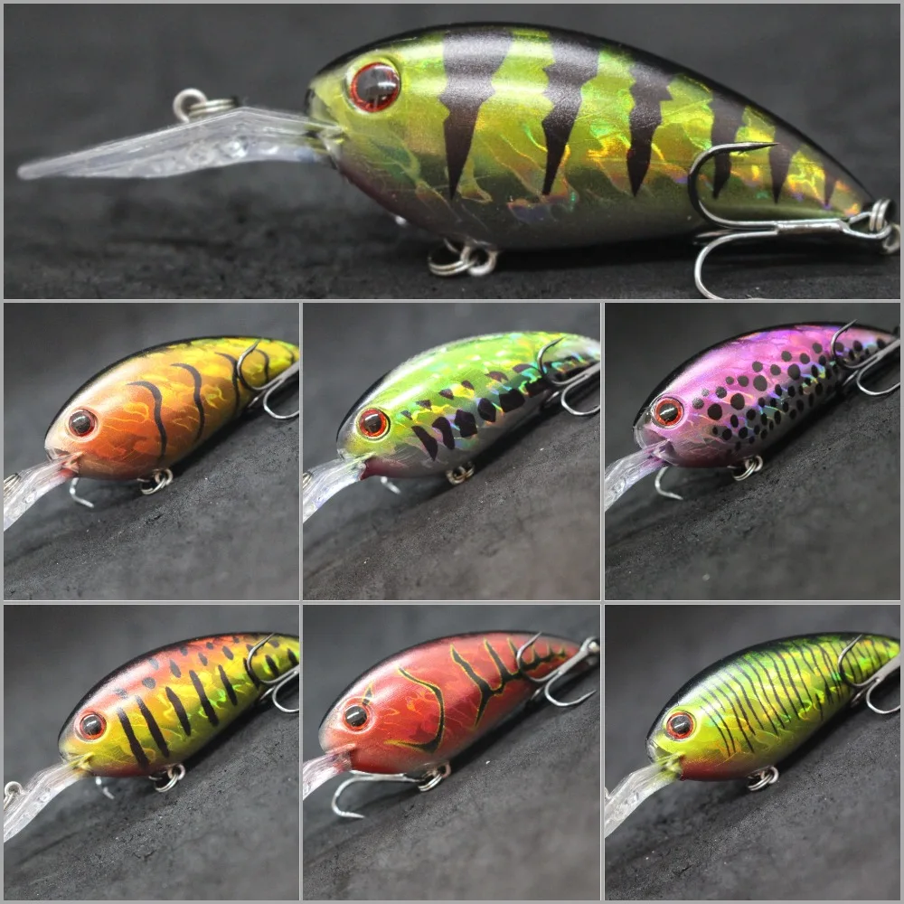 wLure Crankbait Fishing Lure 10cm 15g Deep Diving Wild Wobble 2 #4 Black Nickle Hooks Over 20 Colors ABS Construction C55