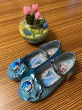 Nueva princesa Elsa de los niños zapatos de cuero para niñas de cuero de la Pu Bowknot sandalias de fiesta zapatos de niños vestido de tamaño de zapato 24-37