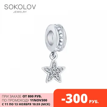 

Pendant SOKOLOV from silver with cubic zirkonia, fashion jewelry, 925, women's male, pendants for neck women