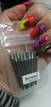 HYTOOS 10 unids/set taladro clavo Bits de diamante cortadores para manicura para cutícula Burr fresadora cortador de uñas pedicura accesorios herramientas
