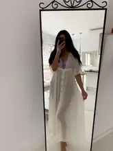 Sexy Bikini-ups blanco túnica Casual verano playa vestido elegante de las mujeres de talla grande ropa de playa traje de baño cubrir Q1208