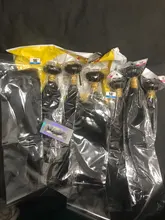 Pelo humano brasileño que rebota, mechones de pelo liso con cierre, Color Natural, pelo Remy, 3 mechones con cierre de encaje