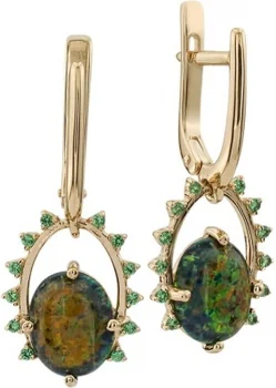

Aloris earrings with cubic zirconia and Red Gold Opals