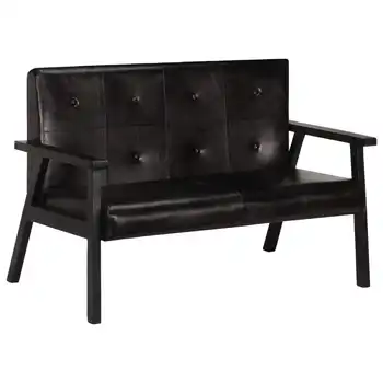 

Sofa 2 seater black genuine leather sofas