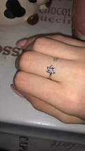 RYOUCUTE-Anillos de Estrella de David para mujer, joyería de Color plata 100% auténtica, joyas antiguas con estilo