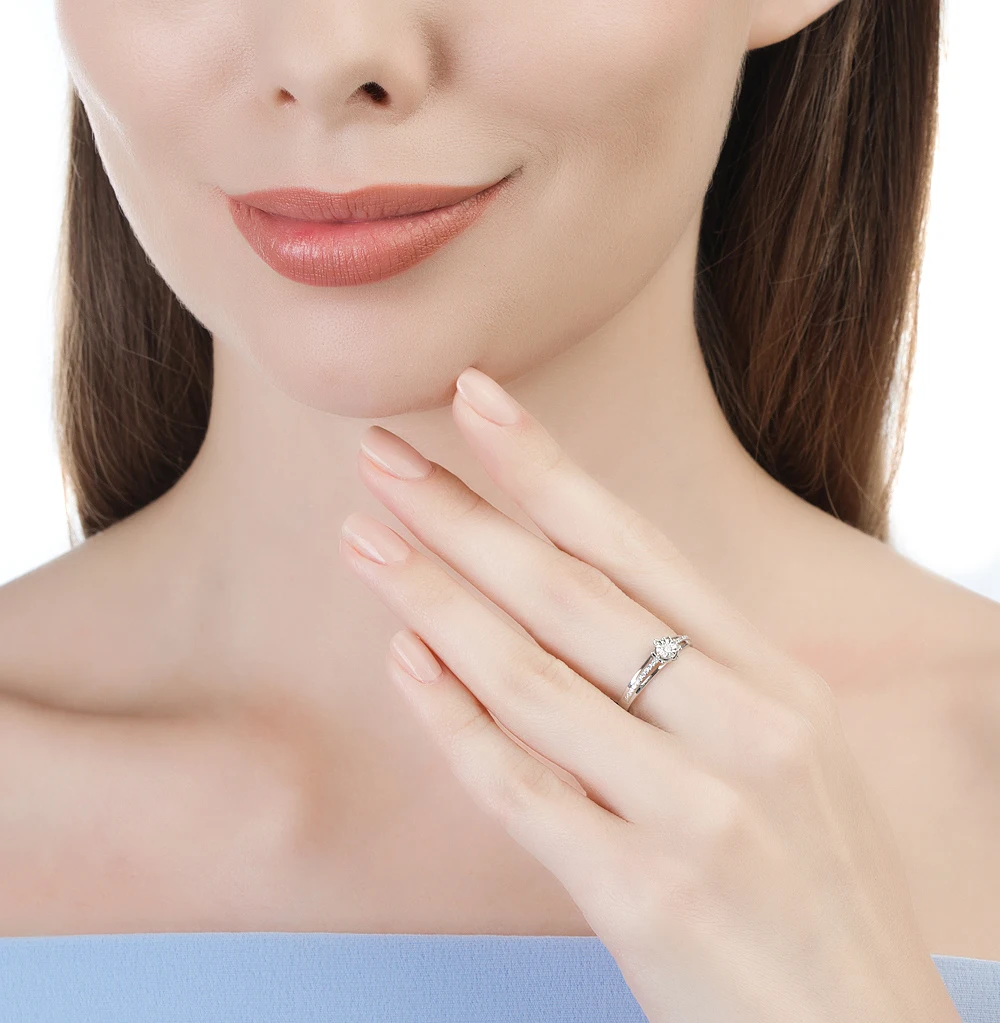Gold ring with diamonds SUNLIGHT test 585