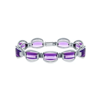 

Silver Bracelet with amethyst sunlight sample 925