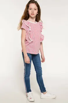 

DeFacto Fashion Girls Trousers High Quality Kids Pencil Denim Pants Simple Girls Casual Blue Jeans - J2451A618SP