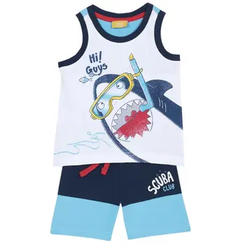 

T-shirt and shorts Chicco size 086 color shark (blue)