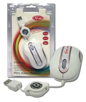 

Mouse Mini optical Usb 3Free Msm201/Wp retractable Cable White computer mice