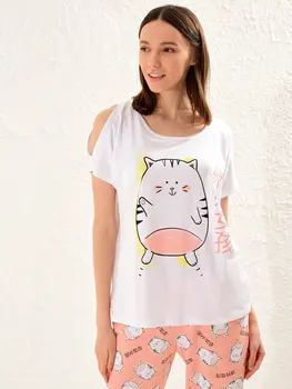 

Cat Printed Cotton Pajamas set