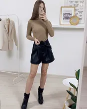 Women Sweater Pullovers Knitted Turtleneck Long-Sleeve Elasticity Streetwear-Top Multicolor