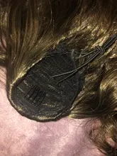Coleta de pelo largo ondulado vigoroso para mujer, coleta sintética con cordón, coleta para mujer negra