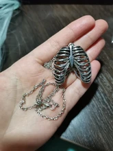 Collar de pecho anatómico para hombre, jaula de costilla humana, esqueleto colgante, moda novedosa, joyería de biología médica Vintage para hombre 2019