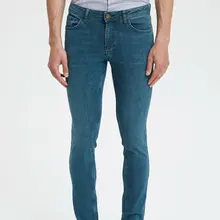 Дефакто мужские классические стильные джинсы модные повседневные Стрейчевые тонкие джинсовые штаны синие джинсовые брюки мужские новые-L5386AZ19HS