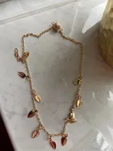 Newbohemios-Sandalias descalzas para playa, tobillera con dije dorado en forma de hoja, pulsera de pie, joyería de moda para mujer, venta al por mayor