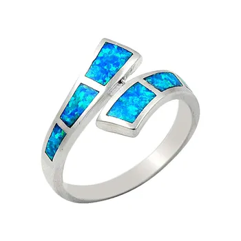 

Silver 925 Sterling Opal Stone Pattern Ring