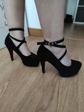 Zapatos mujer bombas entrecruzadas correa de tobillo boda calzado con plataforma de fiesta Vestido Mujer Zapatos tacones altos Suede damas zapatos de talla grande zapatillas plataforma mujer 2020 tacones mujer rojo