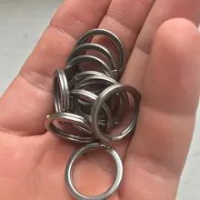 LLavero de acero inoxidable con hebilla de resorte, anillo dividido de tamaño de 15, 20, 25, 28 y 30mm, 1 paquete/lote, 100%