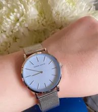 Japón Movimiento de Cuarzo de Alta Calidad 36mm hannah Martin Mujeres de Malla de Acero Inoxidable de Oro Rosa Damas Impermeable Reloj Dropshipping