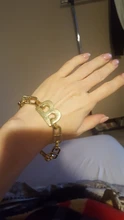 Flashbuy 2020 New Design Gold Color Metal Letter B Bracelets for Women Thick Link Chain