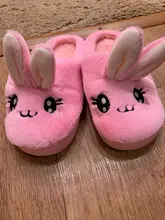 Zapatillas de algodón para niñas pequeñas, calzado para el interior del hogar, peludo, conejo, Zapatillas de felpa, invierno, 2021