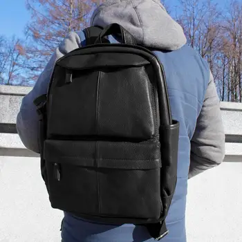 

Men's backpack made of genuine leather for laptop Black & Brown