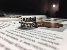 Anillos con letras para mujeres y niños, joyería Retro, Patronum, regalos de disfraz de fiesta