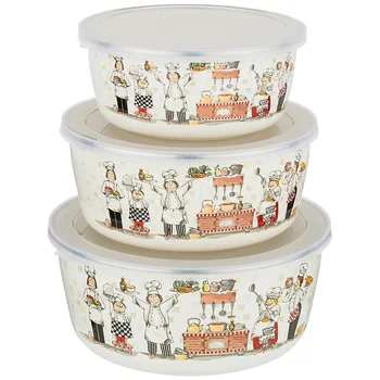 

A set of masks Agness enameled with plastic. lids, 6PR. 0,7/1,1/1.6l, Dia. 14/16/18 cm