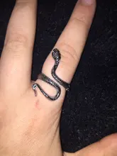 1 Uds estereoscópica nuevo Retro Punk muy grandes anillo de serpiente de la personalidad de la moda serpiente anillo ajustable con apertura de la joyería como regalo
