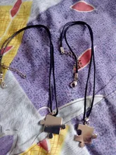 Las parejas rompecabezas collares 2 unids/set para las mujeres amante oro y negro de Color plata rompecabezas colgante collar de joyería Love regalo