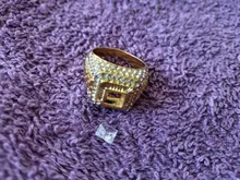 De Lujo hombre mujer de color plata Punk dorado HipHop de cristal cuadrado Octágono anillo de circón para los hombres y las mujeres joyería para fiesta y boda