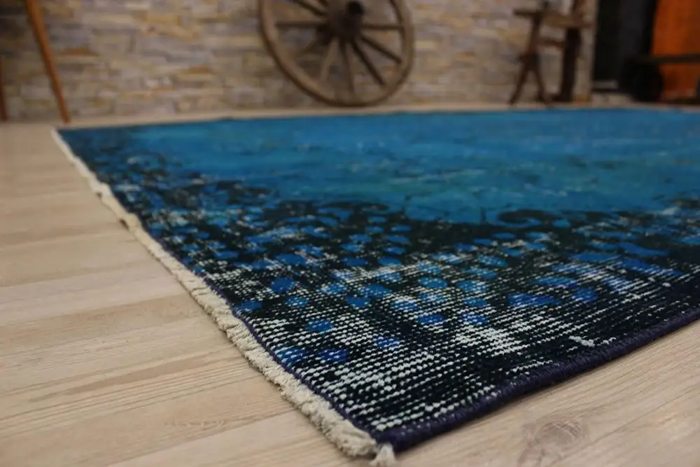 Крашеный турецкий старинный ковер, ковер ручной работы