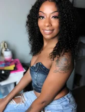 Peluca de cabello humano rizado de 13x4 para mujer, Frontal de encaje postizo, pelo negro brasileño predespuntado con Baay, Remy 150%