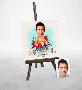

Personalized Boxer Cartoon Şovaleli Natural Stone-1